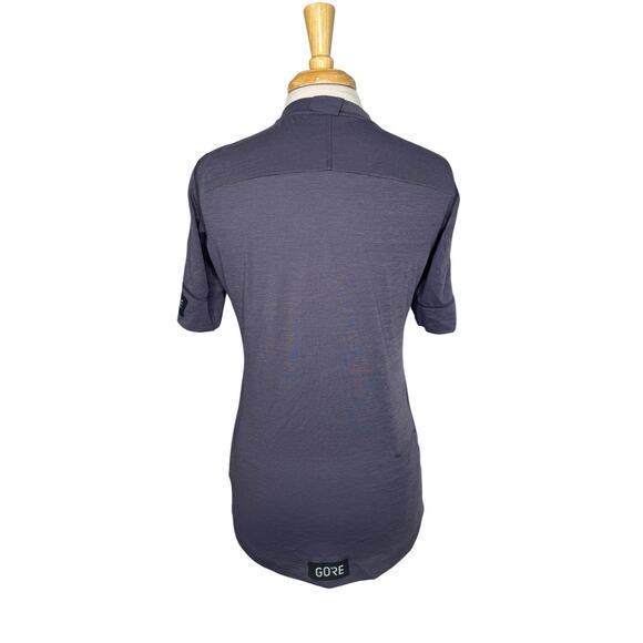 GORE WEAR Womens Merino Western Shirt Charcoal Black Stripe Sz Small 4-6 Henley - Picture 3 of 10